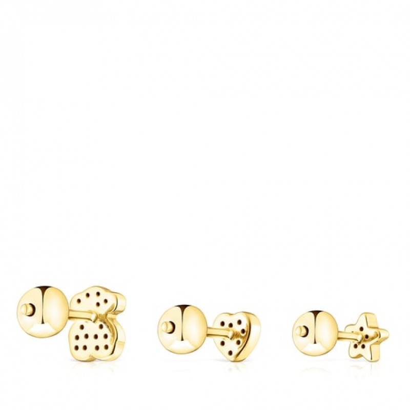 Tous Tous Basics Small Women's Earrings 18k Gold | FOU354217 | Usa