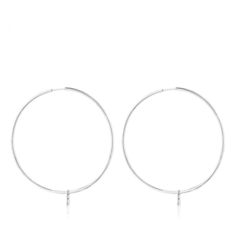 Tous Tous Bear Hoop Women's Earrings Silver | CBJ759842 | Usa