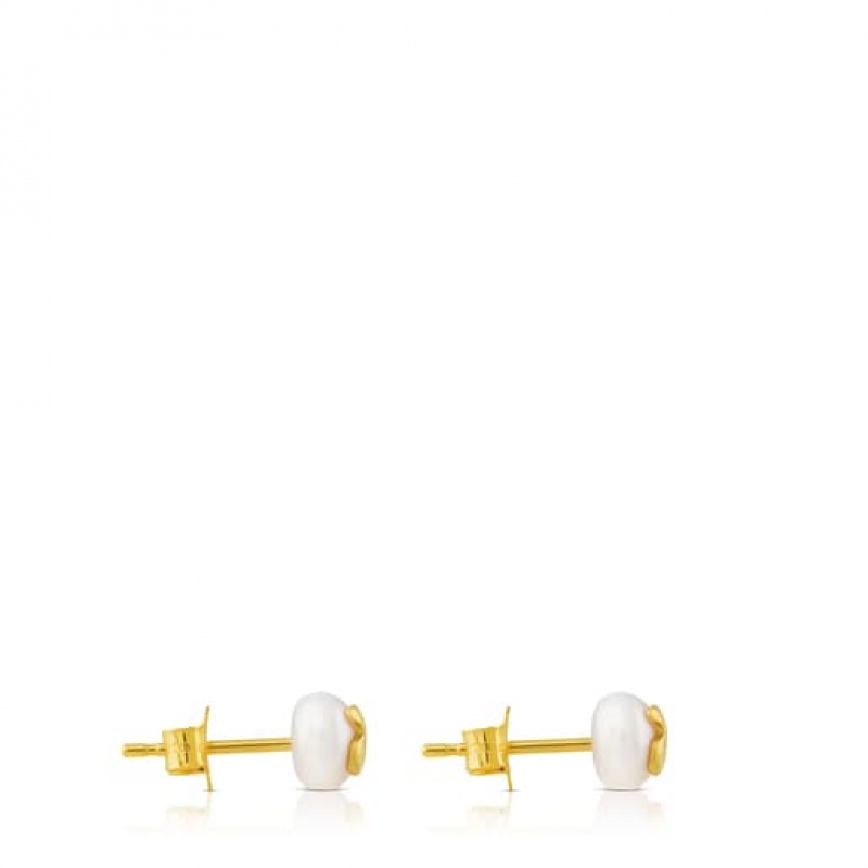 Tous Tous Bear Pearl Women's Earrings 18k Gold | VAK912053 | Usa