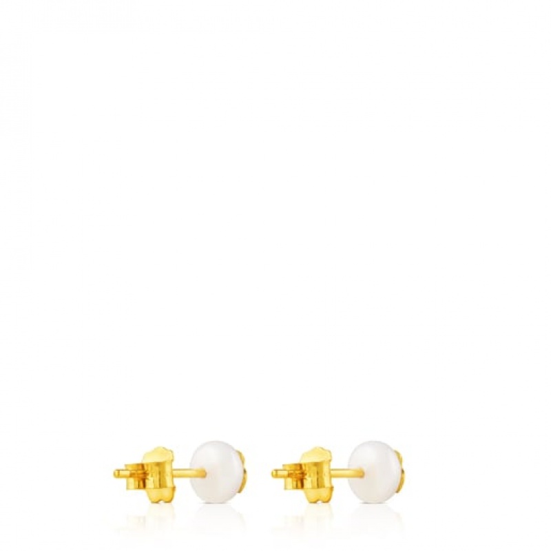 Tous Tous Bear Pearl Women's Earrings 18k Gold | VAK912053 | Usa