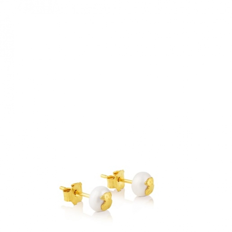 Tous Tous Bear Pearl Women's Earrings 18k Gold | VAK912053 | Usa