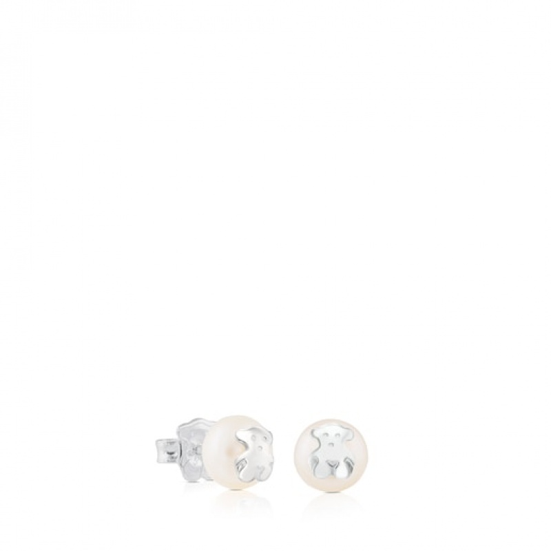 Tous Tous Bear Pearl Women\'s Earrings Silver | XPW734509 | Usa