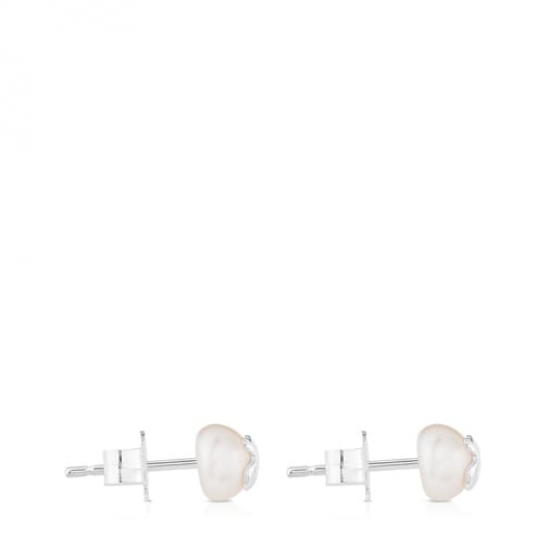 Tous Tous Bear Pearl Women's Earrings Silver | EVW205671 | Usa