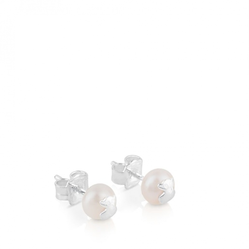 Tous Tous Bear Pearl Women's Earrings Silver | EVW205671 | Usa