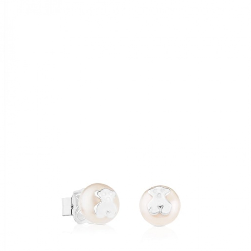 Tous Tous Bear Pearl Women\'s Earrings Silver | EVW205671 | Usa