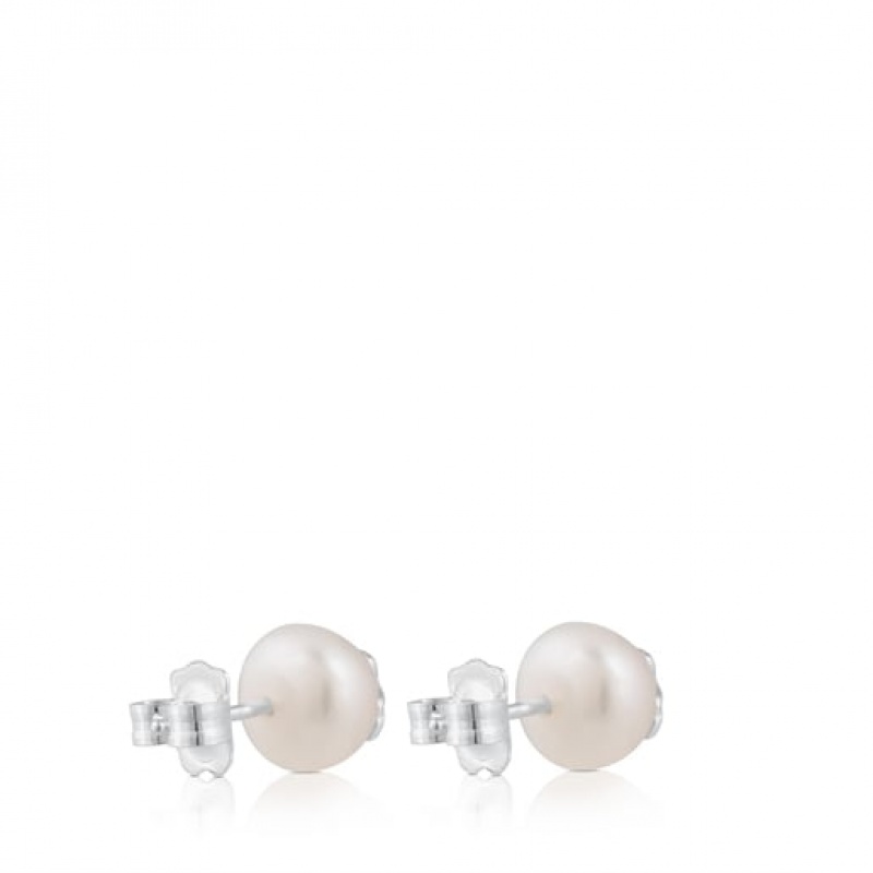 Tous Tous Bear Pearl Women's Earrings Silver | RIJ973054 | Usa