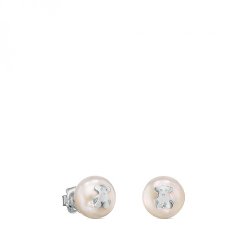 Tous Tous Bear Pearl Women\'s Earrings Silver | RIJ973054 | Usa