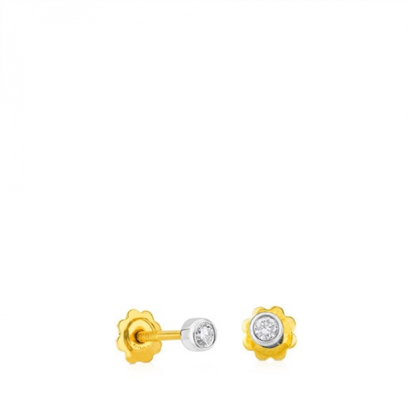 Tous Tous Diamonds Small Women\'s Earrings 18k Gold | QVB526798 | Usa