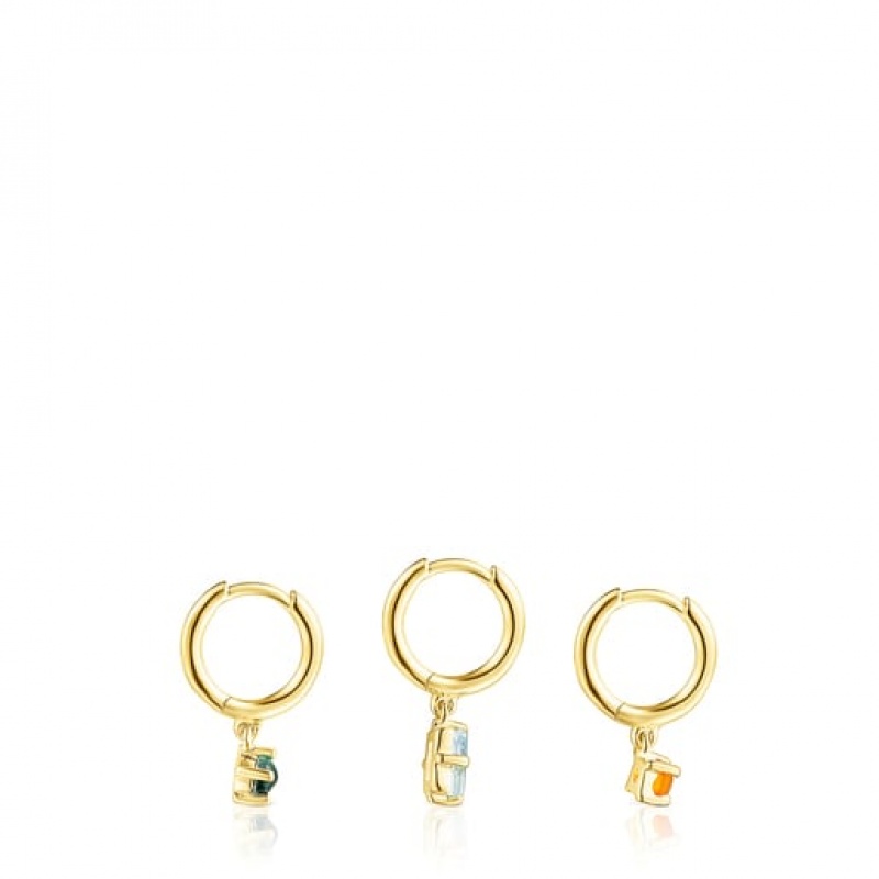 Tous Tous Good Vibes Hoop Women's Earrings 18k Gold | FHM126935 | Usa