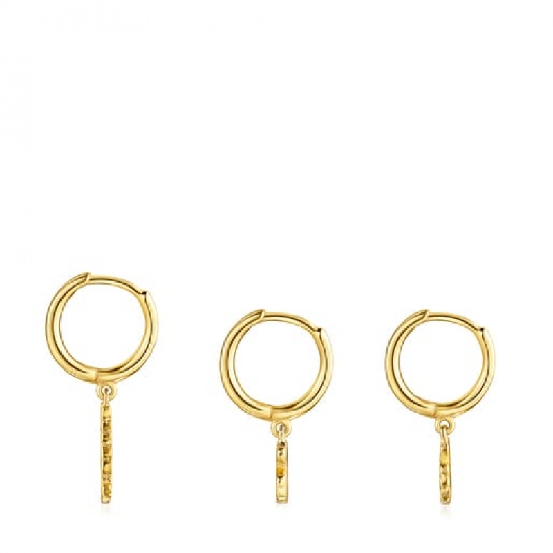 Tous Tous Good Vibes Hoop Women's Earrings 18k Gold | VBS592730 | Usa