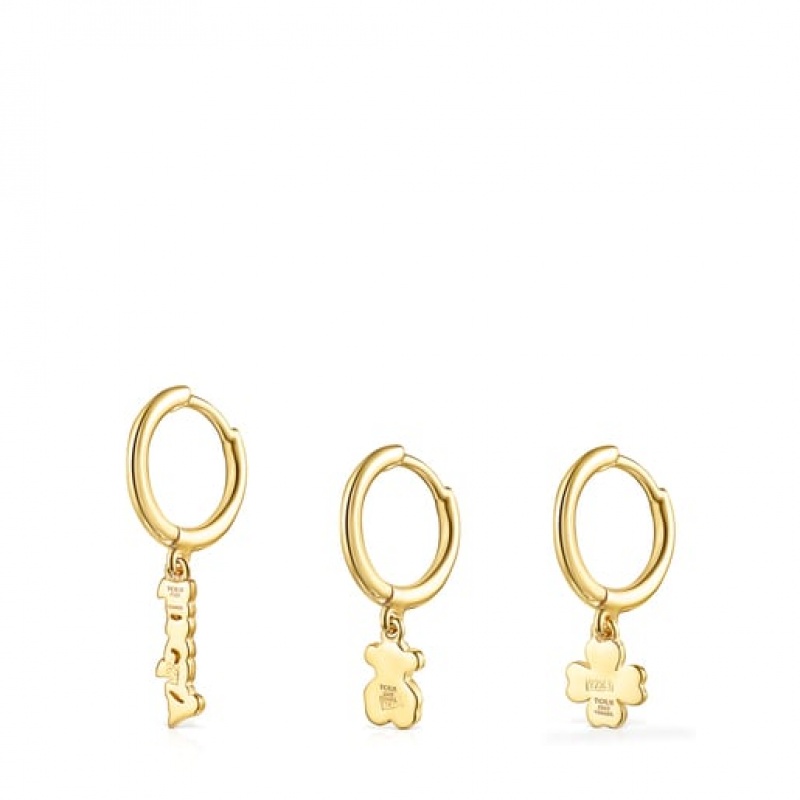 Tous Tous Good Vibes Hoop Women's Earrings 18k Gold | VBS592730 | Usa