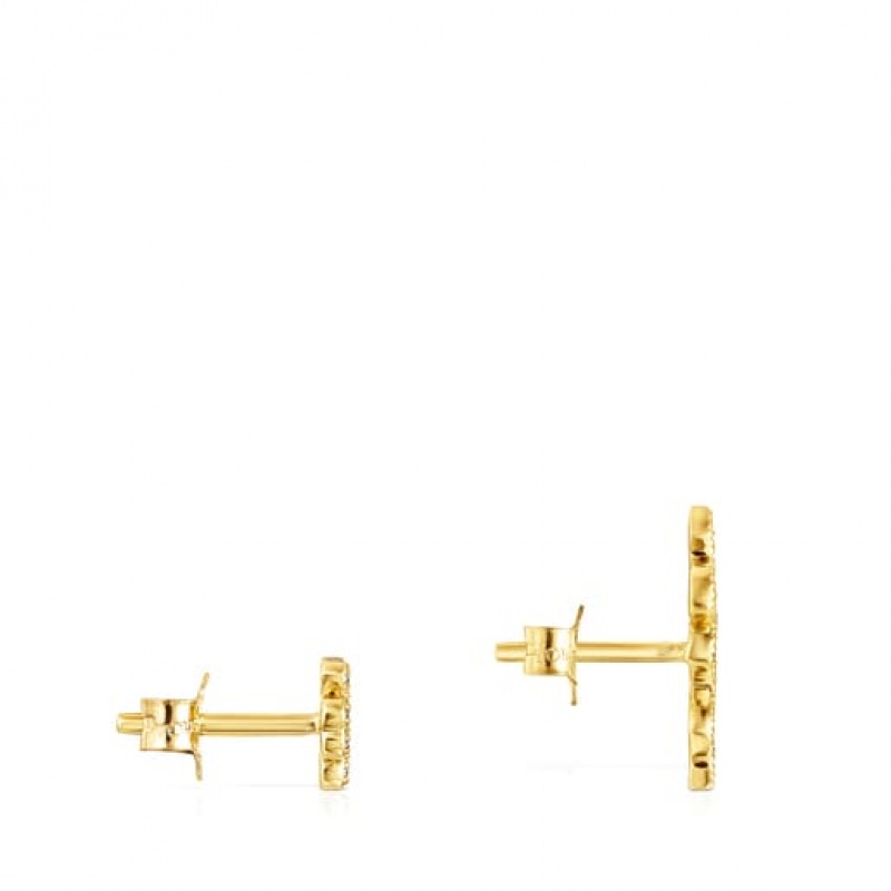 Tous Tous Good Vibes Small Women's Earrings 18k Gold | KPD081236 | Usa