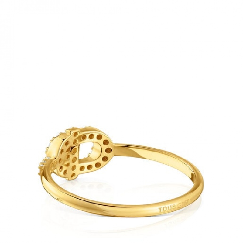 Tous Tous Manifesto Diamond Women's Rings 18k Gold | FEN235794 | Usa