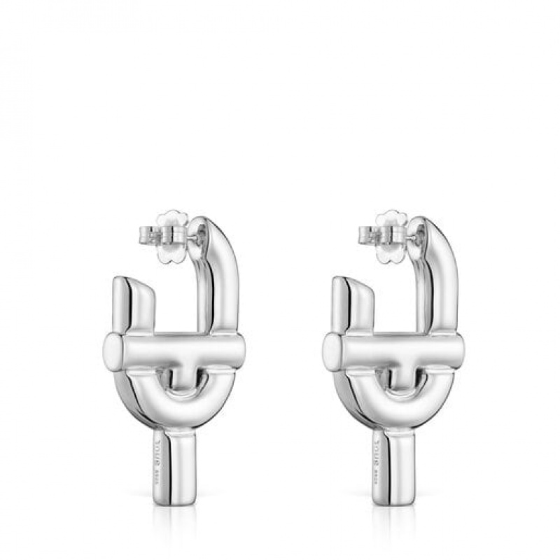 Tous Tous Manifesto Hoop Women's Earrings Silver | TNL408325 | Usa