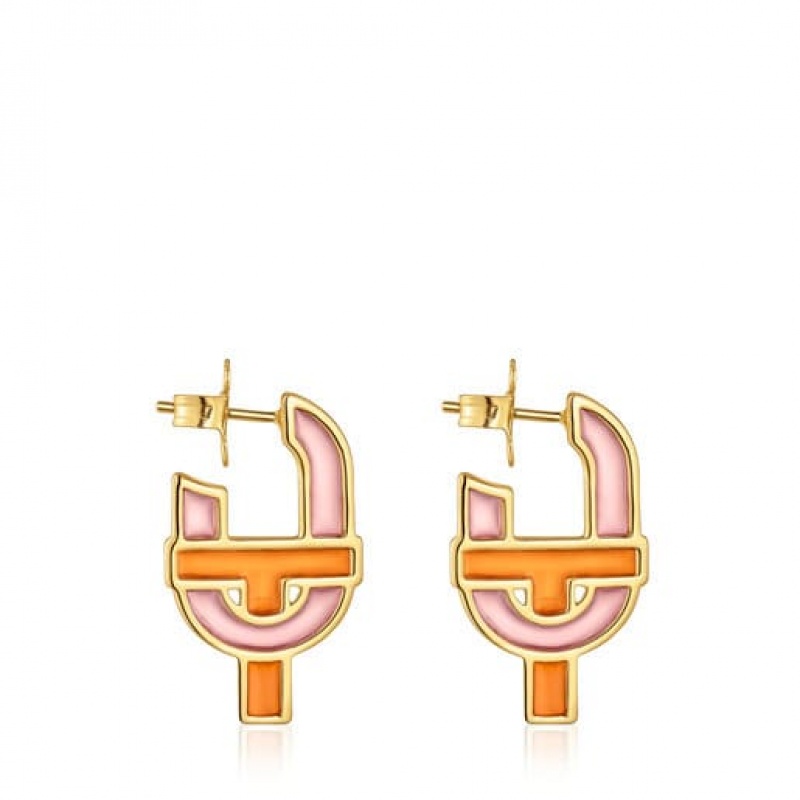 Tous Tous Manifesto Hoop Women's Earrings 18k Gold | KVJ759214 | Usa