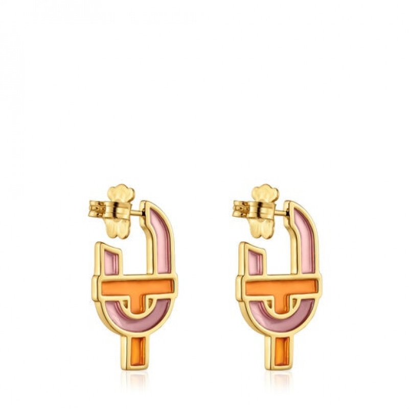 Tous Tous Manifesto Hoop Women's Earrings 18k Gold | KVJ759214 | Usa