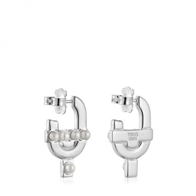 Tous Tous Manifesto Hoop Women's Earrings Silver | GYB735689 | Usa