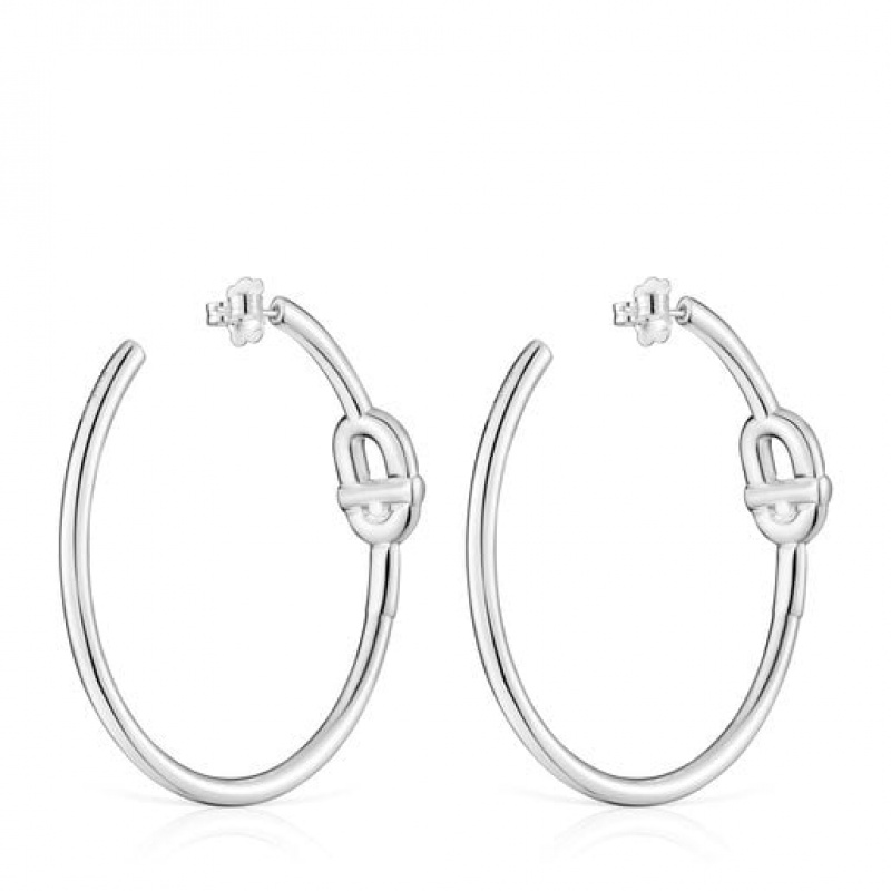 Tous Tous Manifesto Hoop Women's Earrings Silver | KLE754619 | Usa