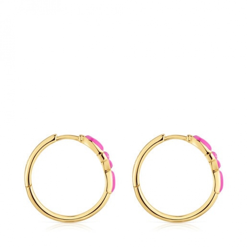 Tous Tous Manifesto Hoop Women's Earrings 18k Gold | GUS287301 | Usa