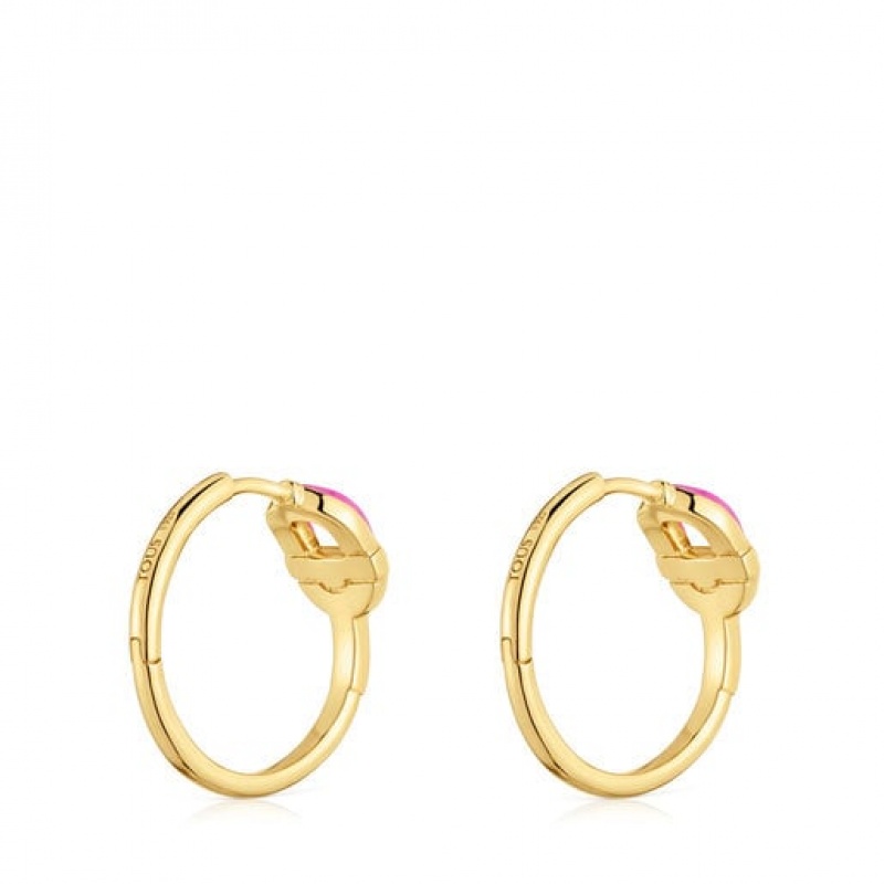 Tous Tous Manifesto Hoop Women's Earrings 18k Gold | GUS287301 | Usa