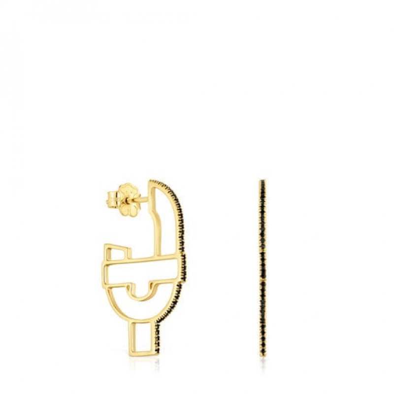 Tous Tous Manifesto Hoop Women\'s Earrings 18k Gold | VYL139082 | Usa