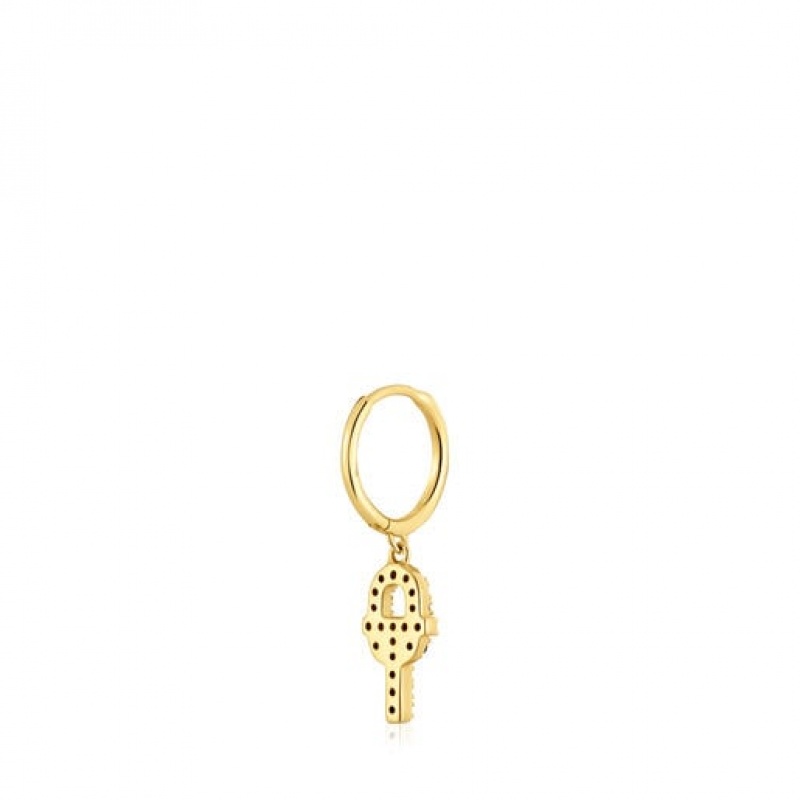 Tous Tous Manifesto Hoop Women's Earrings 18k Gold | DIJ785630 | Usa