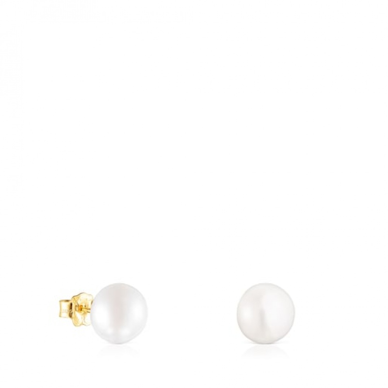 Tous Tous Pearls Pearl Women\'s Earrings 18k Gold | CLD678931 | Usa