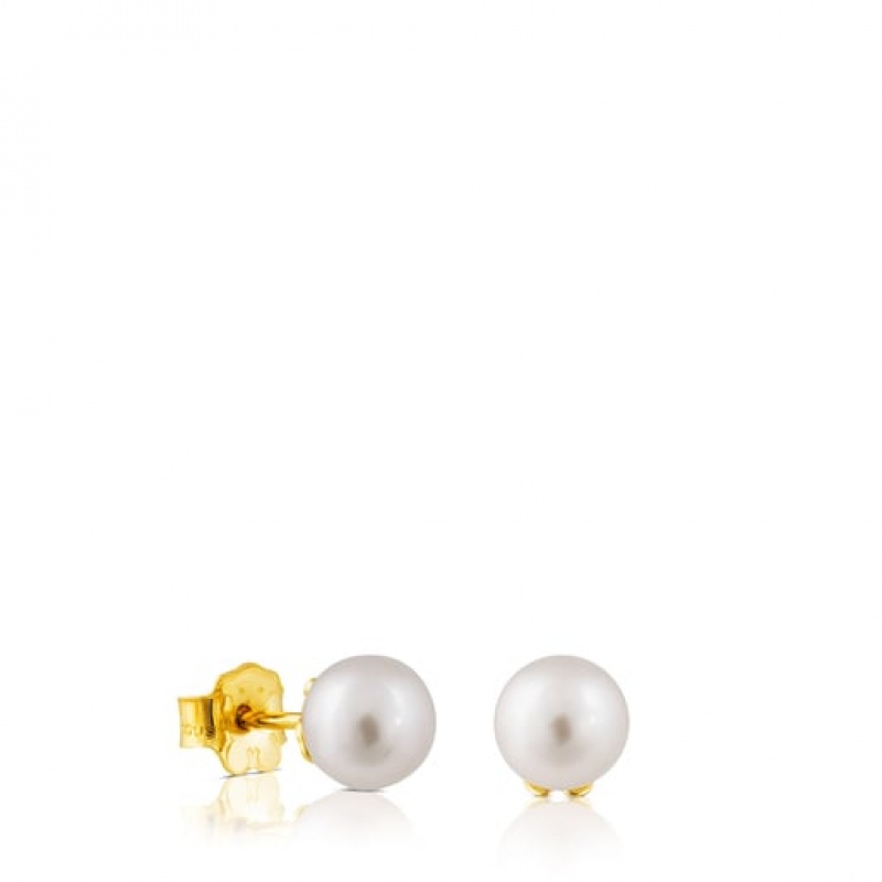 Tous Tous Pearls Pearl Women's Earrings 18k Gold | THF538420 | Usa