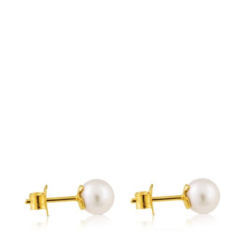 Tous Tous Pearls Pearl Women's Earrings 18k Gold | THF538420 | Usa