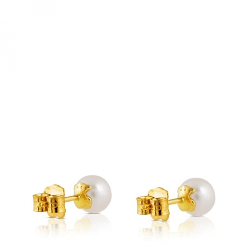 Tous Tous Pearls Pearl Women's Earrings 18k Gold | THF538420 | Usa