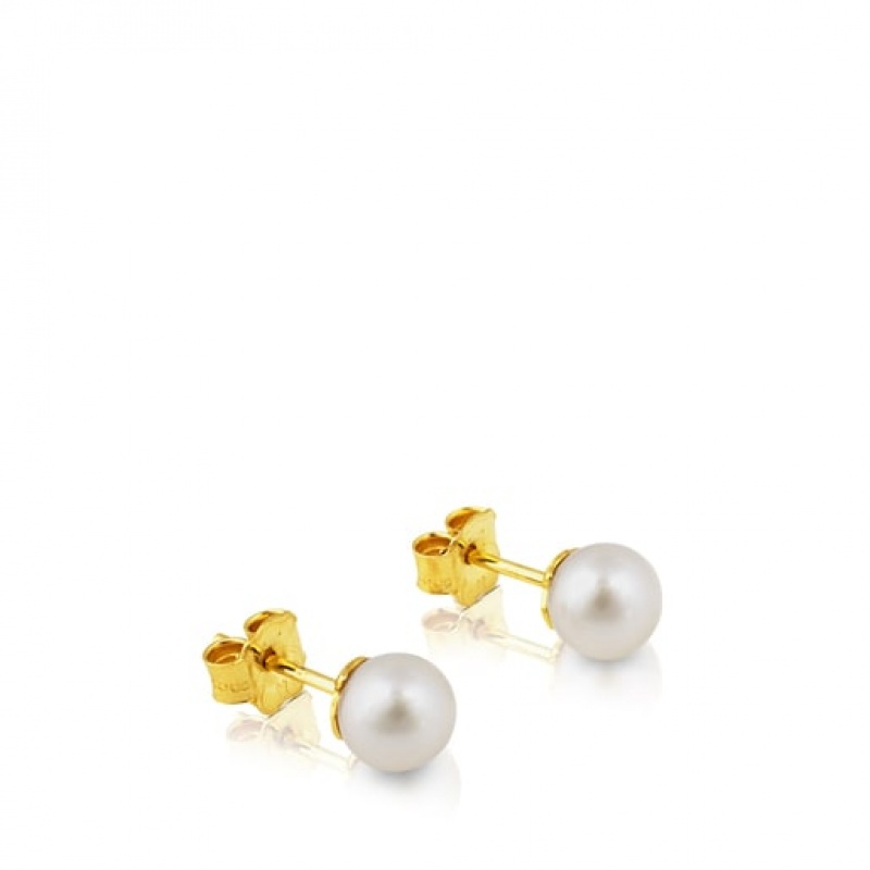 Tous Tous Pearls Pearl Women's Earrings 18k Gold | THF538420 | Usa