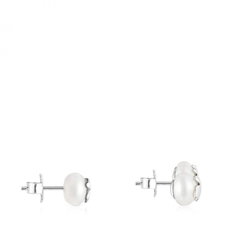 Tous Tous Pearls Pearl Women's Earrings Silver | YVZ378426 | Usa