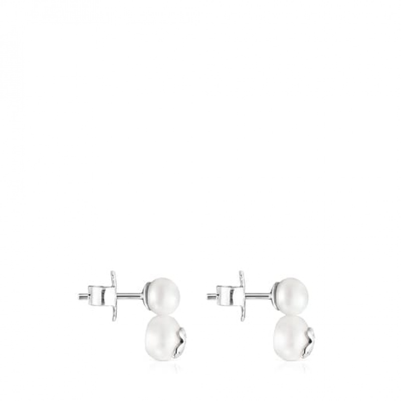 Tous Tous Pearls Pearl Women's Earrings Silver | KBH419783 | Usa