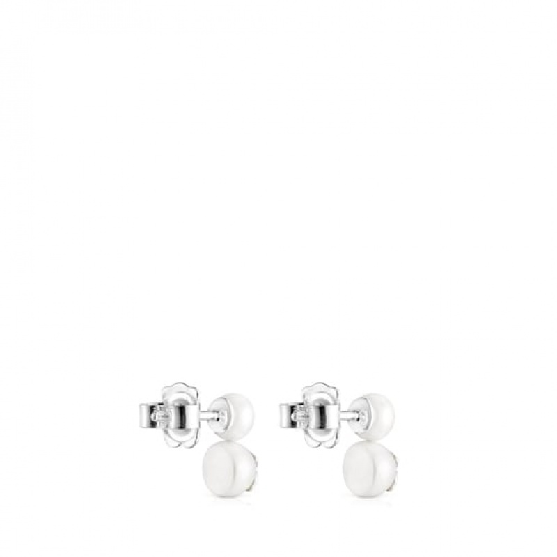 Tous Tous Pearls Pearl Women's Earrings Silver | KBH419783 | Usa