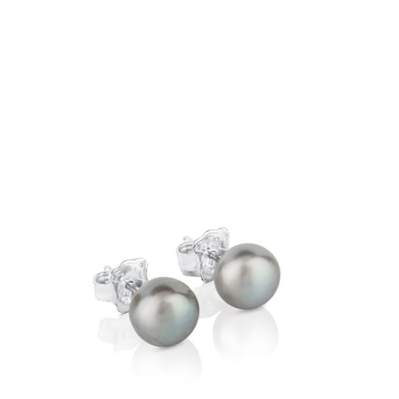 Tous Tous Pearls Pearl Women's Earrings Silver | HUX041935 | Usa