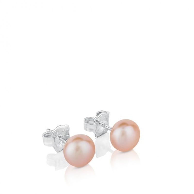 Tous Tous Pearls Pearl Women's Earrings Silver | HUX041935 | Usa