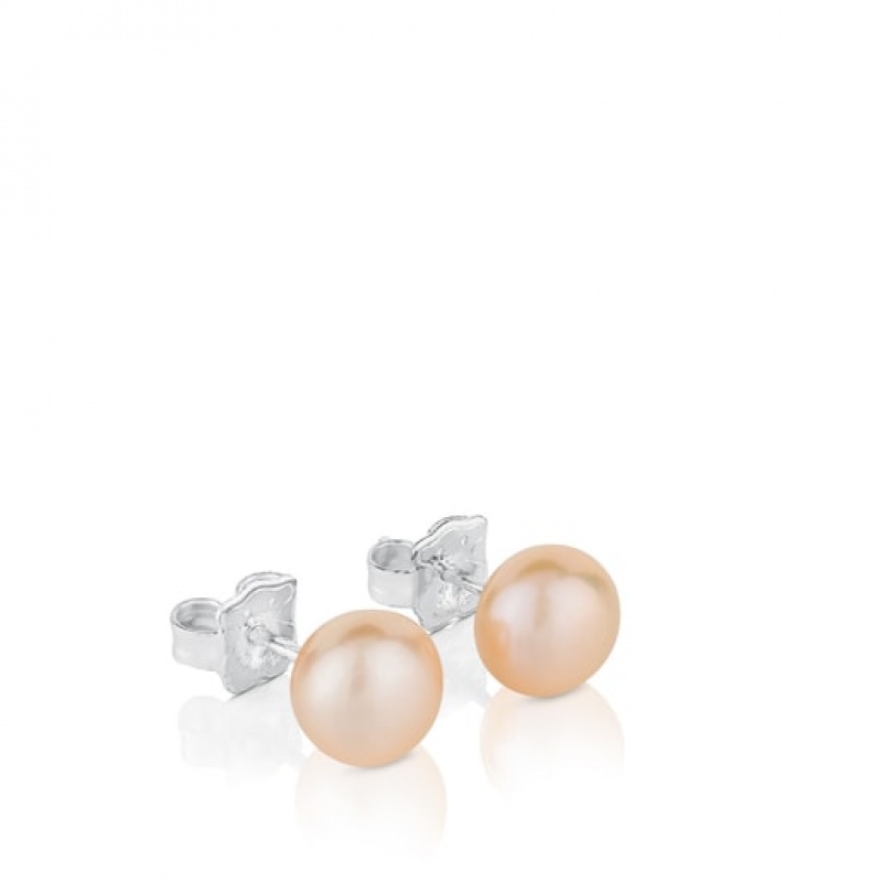 Tous Tous Pearls Pearl Women's Earrings Silver | HUX041935 | Usa