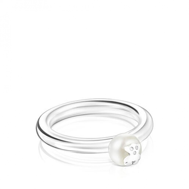 Tous Tous Pearls Small Women's Rings Silver | SNQ159384 | Usa