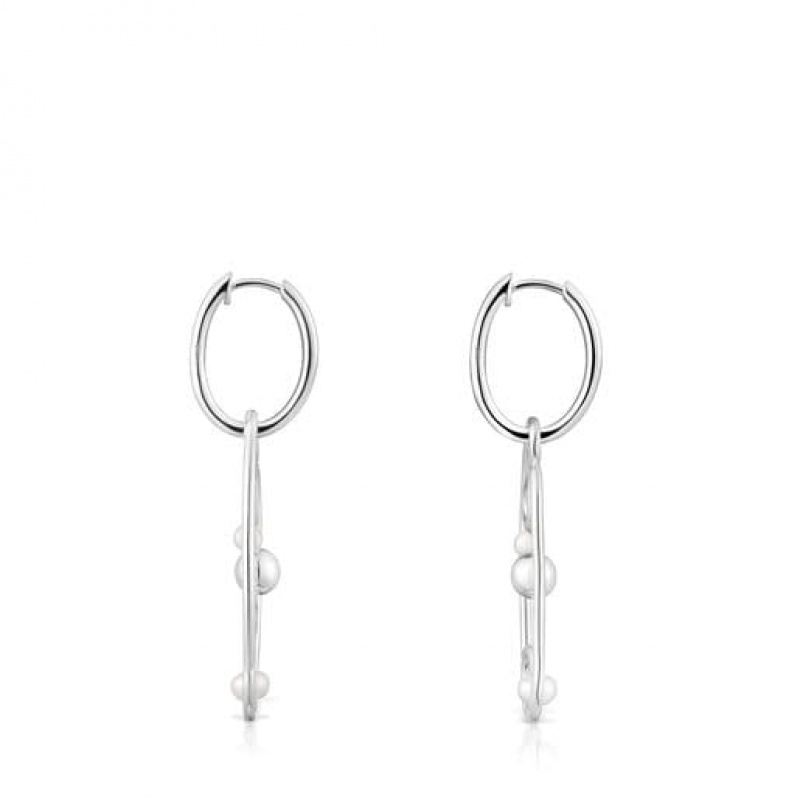 Tous Tsuri Hoop Women's Earrings Silver | RFD465731 | Usa