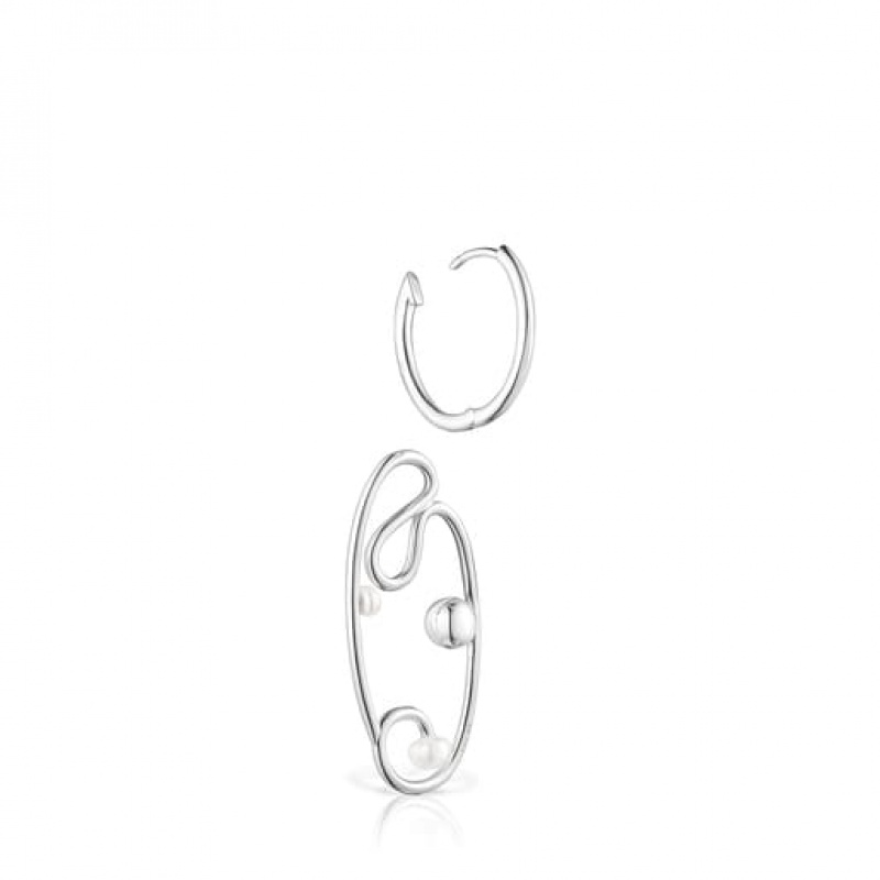 Tous Tsuri Hoop Women's Earrings Silver | RFD465731 | Usa