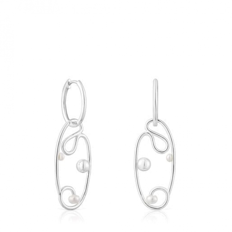 Tous Tsuri Hoop Women\'s Earrings Silver | RFD465731 | Usa