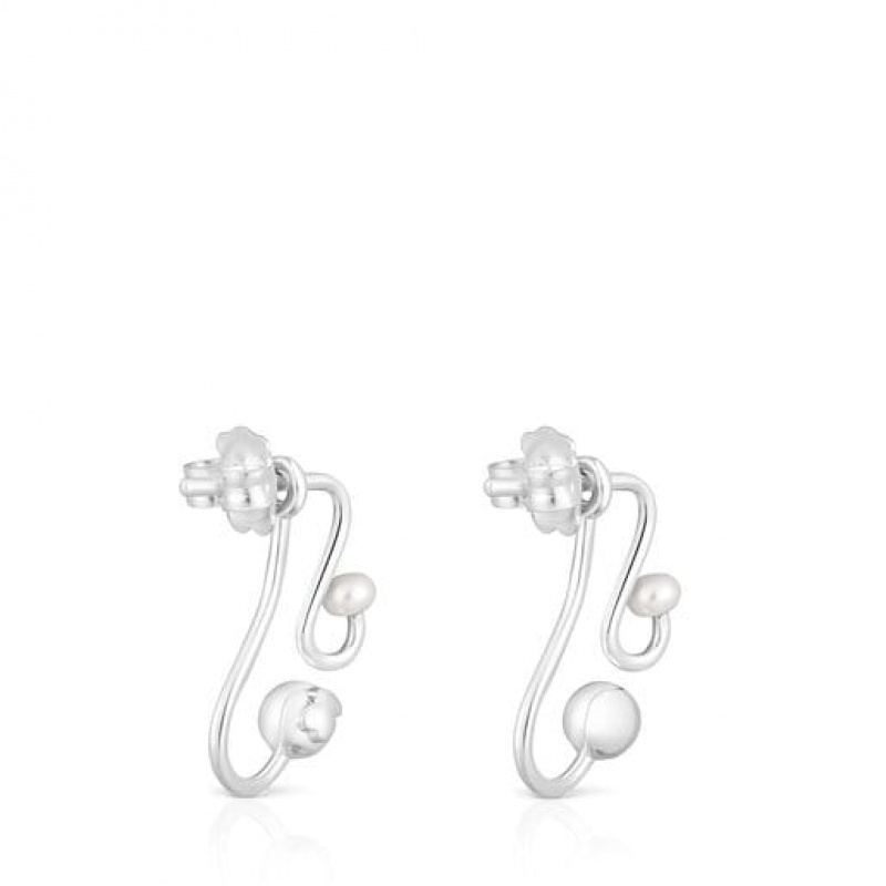 Tous Tsuri Pearl Women's Earrings Silver | VAF495028 | Usa