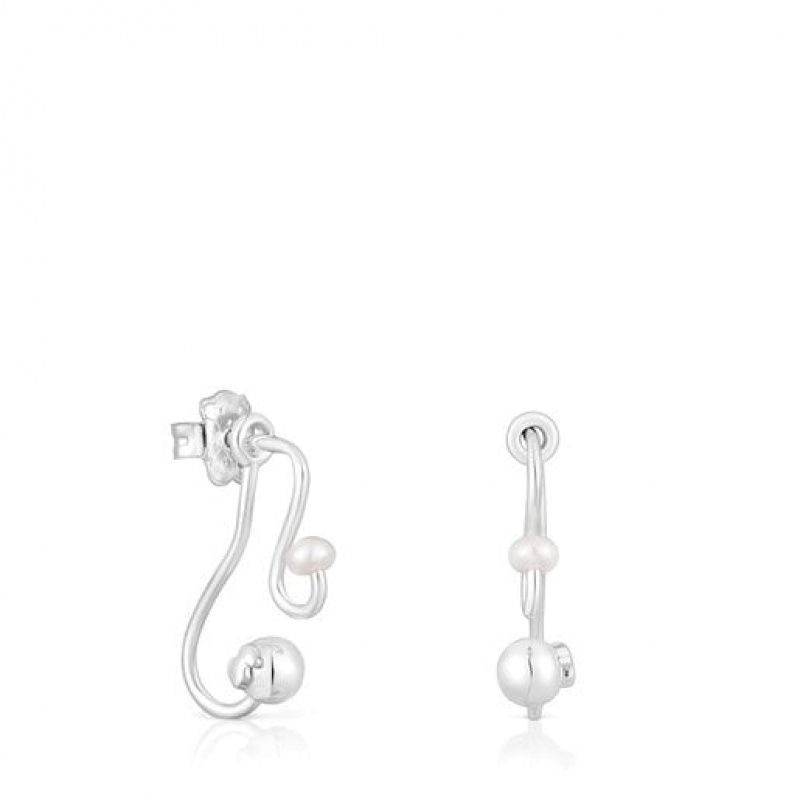 Tous Tsuri Pearl Women\'s Earrings Silver | VAF495028 | Usa