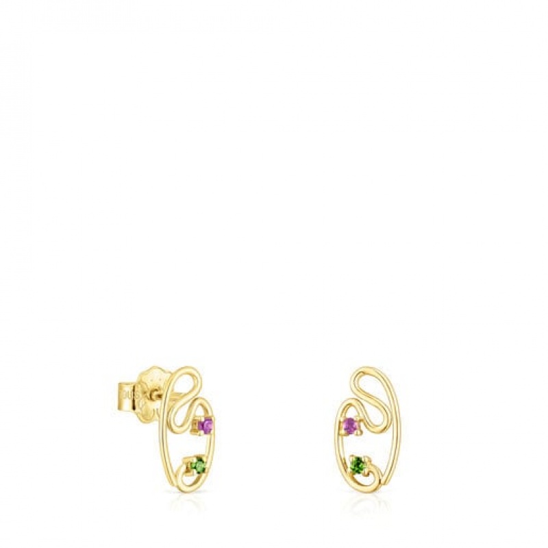 Tous Tsuri Small Women\'s Earrings 18k Gold | WRK046592 | Usa