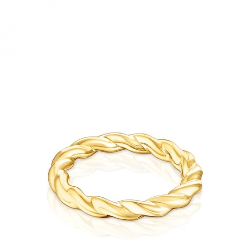 Tous Twisted Small Women's Rings 18k Gold | VOP054172 | Usa