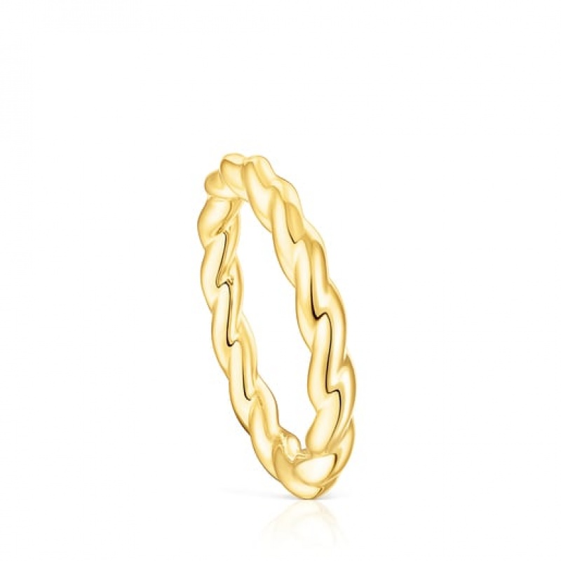 Tous Twisted Small Women\'s Rings 18k Gold | VOP054172 | Usa