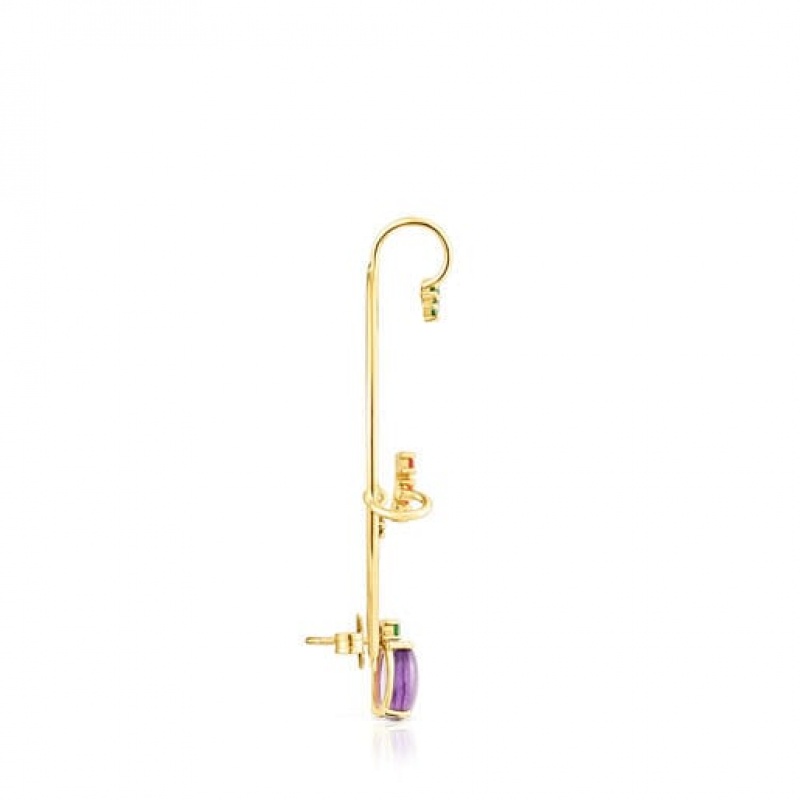 Tous Virtual Garden Ear Cuff Women's Earrings 18k Gold | IYK156093 | Usa