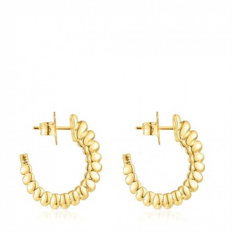 Tous Virtual Garden Hoop Women's Earrings 18k Gold | ERG567409 | Usa