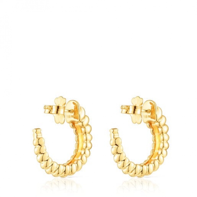 Tous Virtual Garden Hoop Women's Earrings 18k Gold | ERG567409 | Usa