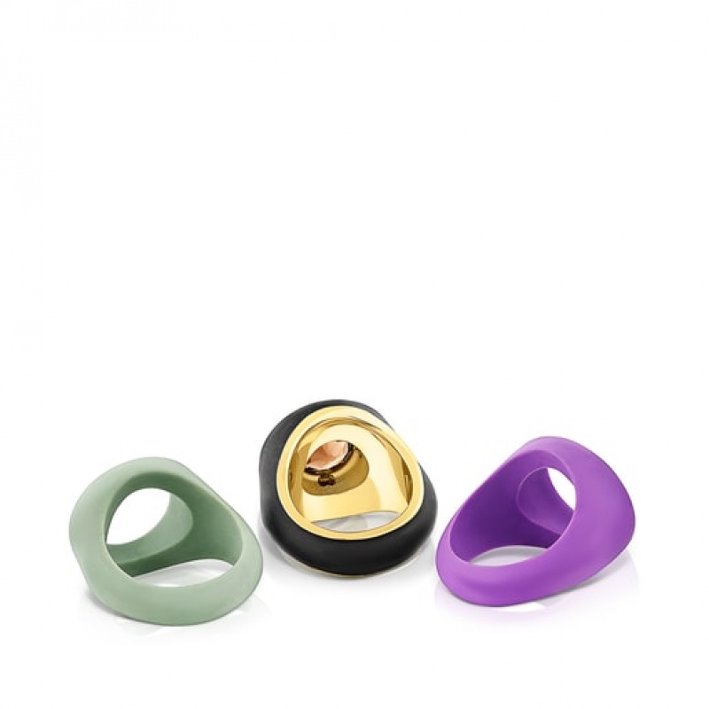 Tous Virtual Garden Signet Women's Rings 18k Gold | PEA472381 | Usa